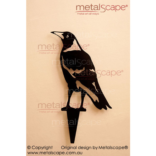 Metalscape - Metal Garden Art - Gardenscape -Magpie 4 Watching on spike 