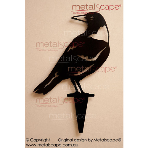 Metalscape - Metal Garden Art - Gardenscape -Magpie 5 Turned Head on Spike