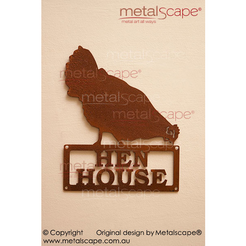 Metalscape - Metal Garden Art - Gardenscape -Hen House Sign - Small