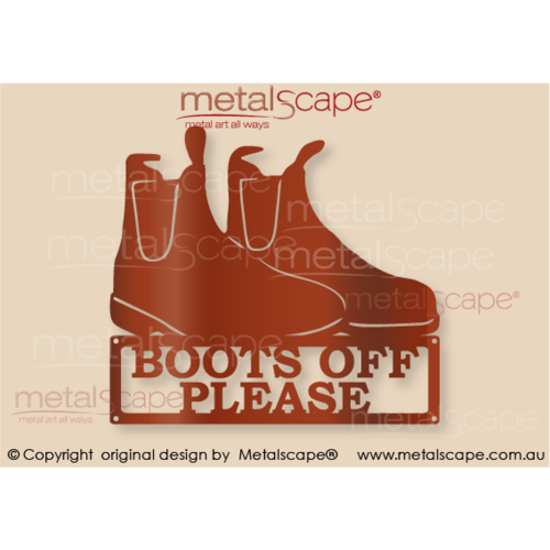 Boots off Please Countryscape Metalscape Metal Art Farm
