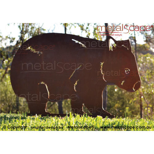 Metalscape - Metal Garden Art - Gardenscape -Wombat Standing on spikes - Life size