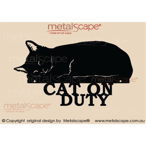 Metalscape - Metal Garden Art - Gardenscape -Sleeping Cat on Duty