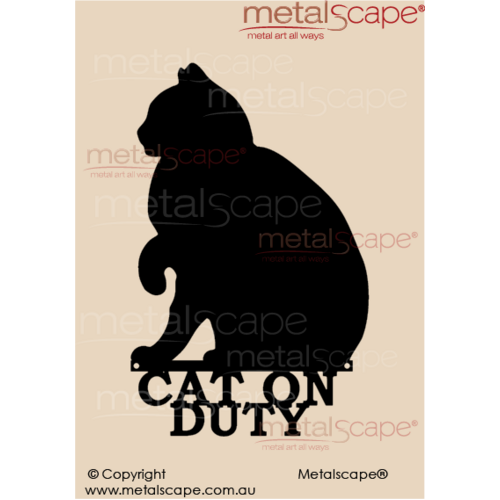 Metalscape - Metal Garden Art - Gardenscape -Cat on Duty - Paw Up