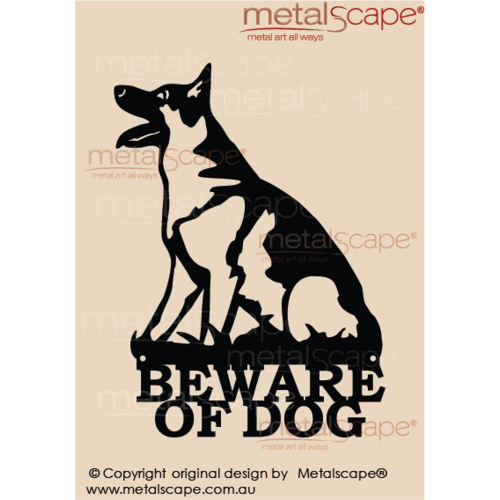 Metalscape - Metal Garden Art - Gardenscape -Beware of German Shepherd Dog