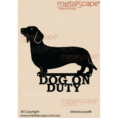 Metalscape - Metal Garden Art - Gardenscape -Dog on Duty Dachshund