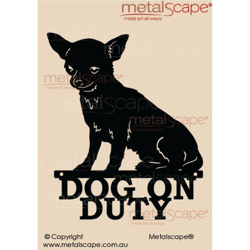 Metalscape - Metal Garden Art - Gardenscape -Dog on Duty Chihuahua