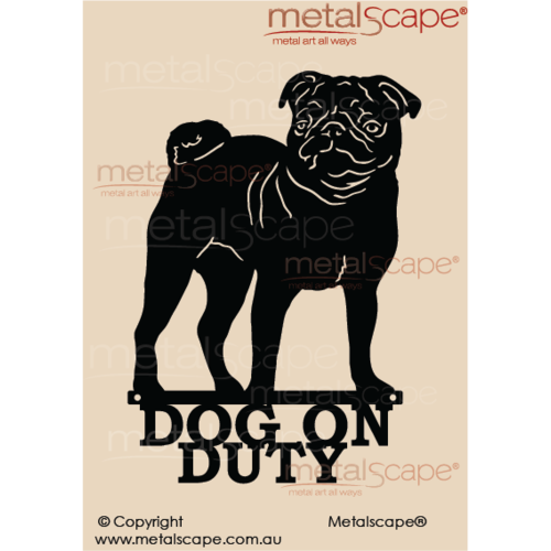 Metalscape - Metal Garden Art - Gardenscape -Dog on Duty Pug