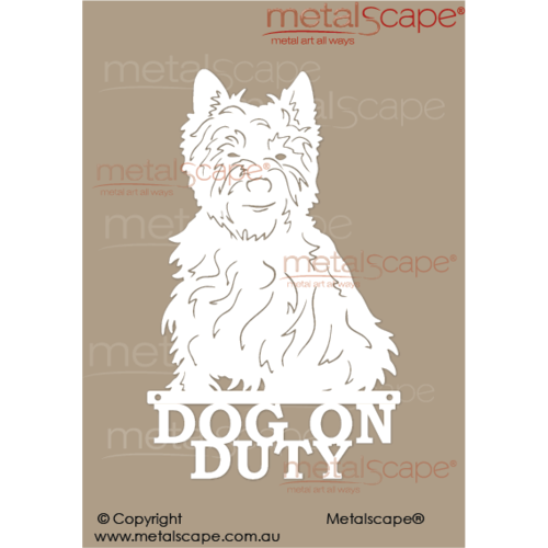 Metalscape - Metal Garden Art - Gardenscape -Dog on Duty West Highland Terrier - White