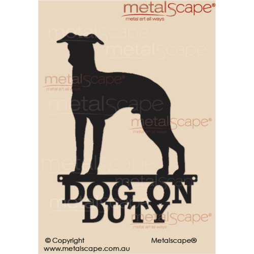 Metalscape - Metal Garden Art - Gardenscape -Dog on Duty Italian Greyhound