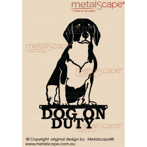 Metalscape - Metal Garden Art - Gardenscape -Dog on Duty Beagle Sitting