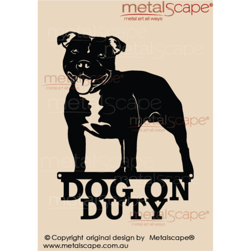 Metalscape - Metal Garden Art - Gardenscape -Dog on Duty Staffy Detailed (Staffordshire Bull Terrier)