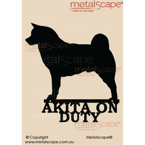 Metalscape - Metal Garden Art - Gardenscape -Akita on Duty
