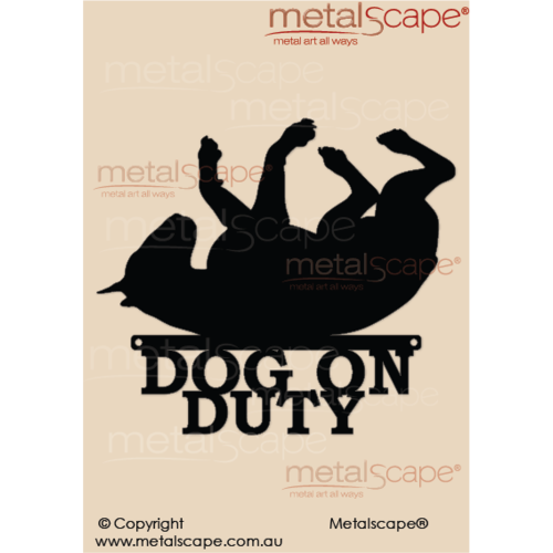 Metalscape - Metal Garden Art - Gardenscape -Dog on Duty - Bull Terrier Laying on back