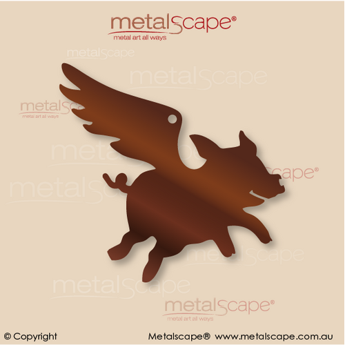 Metalscape - Gardenscape - Metal Garden Art-Flying Pig Hovering - Ornament