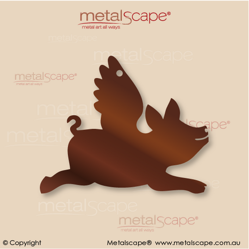 Metalscape - Metal Garden Art - Gardenscape -Flying Pig Outstretched- Ornament