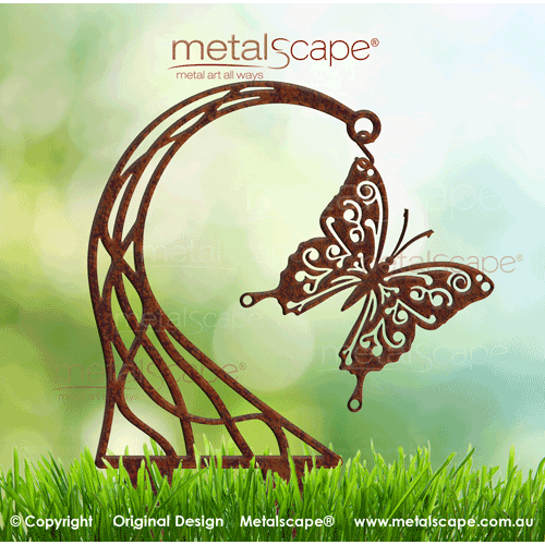 Metalscape - Gardenscape - Metal Garden Art-Decorative Butterfly with Stand on Spikes