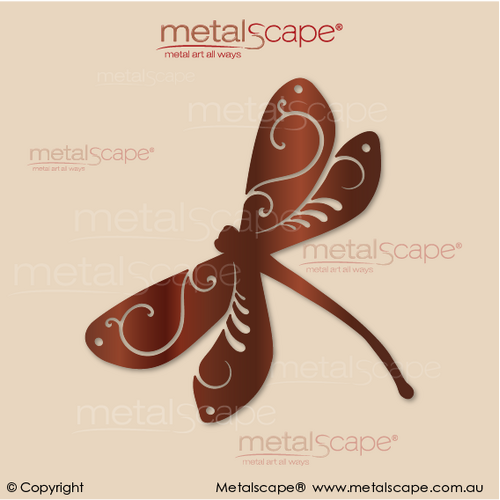 Metalscape - Metal Garden Art - Gardenscape -Dragonfly Solid Wings - Ornament