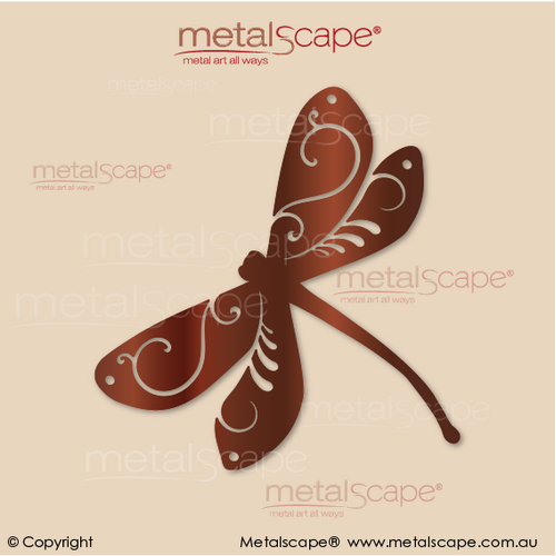 Metalscape - Gardenscape - Metal Garden Art-Dragonfly Solid Wings - Ornament