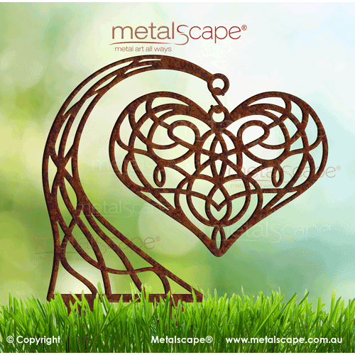 Metalscape - Gardenscape - Metal Garden Art-Decorative Hanging Heart with Stand on Spikes Medium
