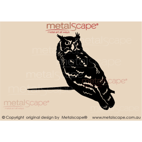 Metalscape - Metal Garden Art - Gardenscape -Horned Owl on tree mount spike - Large