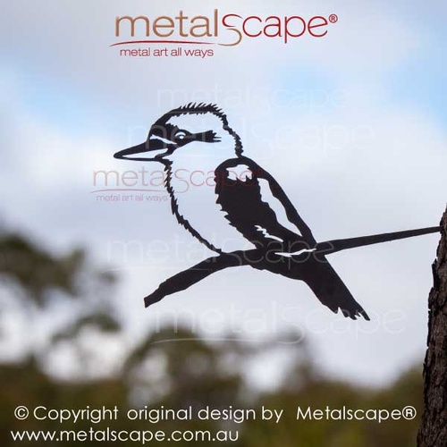 Metalscape - Metal Garden Art - Gardenscape -Kookaburra  on tree mount spike