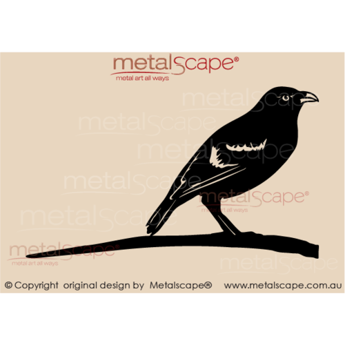 Metalscape - Metal Garden Art - Gardenscape -Satin Bowerbird  on tree mount spike