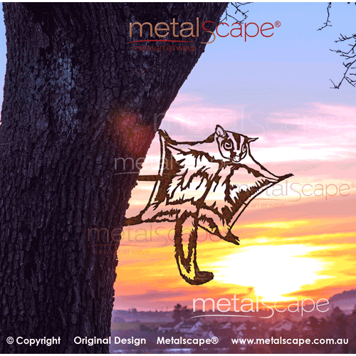 Metalscape - Metal Garden Art - Gardenscape -Sugar Glider - Gliding Tree Mount Spike