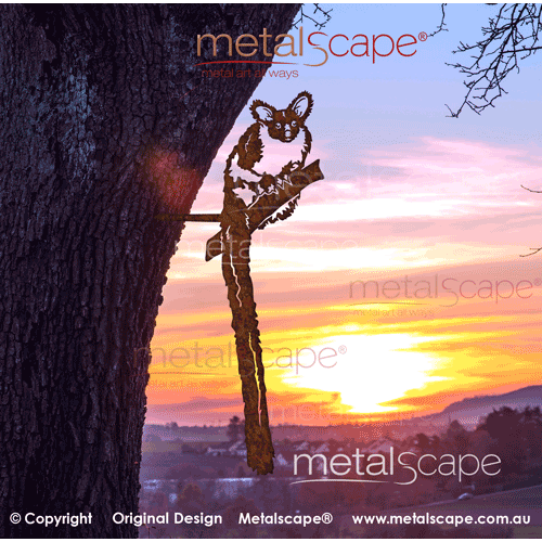 Metalscape - Metal Garden Art - Gardenscape -Greater Glider Sitting Tree Mount Spike