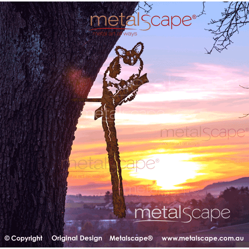 Metalscape - Gardenscape - Metal Garden Art-Greater Glider Sitting Tree Mount Spike