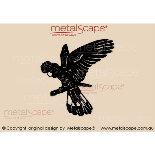 Metalscape - Metal Garden Art - Gardenscape -Black Cockatoo Landing Wall Mount - Medium