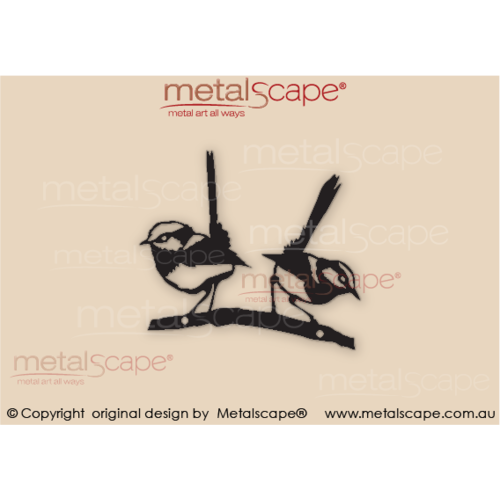Metalscape - Metal Garden Art - Gardenscape -Wrens  x 2 Wall Mount