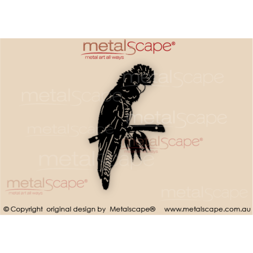 Metalscape - Metal Garden Art - Gardenscape -Black Cockatoo Sitting Wall Mount - Medium