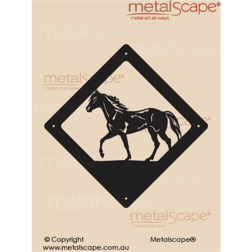 Metalscape - Metal Garden Art - Gardenscape -Wall Plaque - Horse Trotting