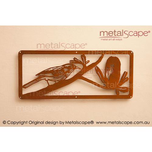 Metalscape - Metal Garden Art - Gardenscape -Honeyeater & Banksia Wall Art
