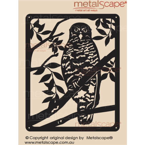 Metalscape - Metal Garden Art - Gardenscape -Powerful Owl in Tree Wall Plaque