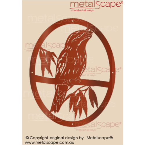Metalscape - Metal Garden Art - Gardenscape -Tawny Frogmouth Oval Wall Plaque