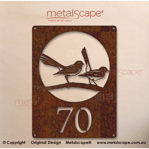Metalscape - House Number Signs-House Number Plaque - Wagtails