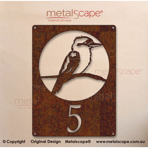 Metalscape - House Number Signs-House Number Plaque - Kookaburra