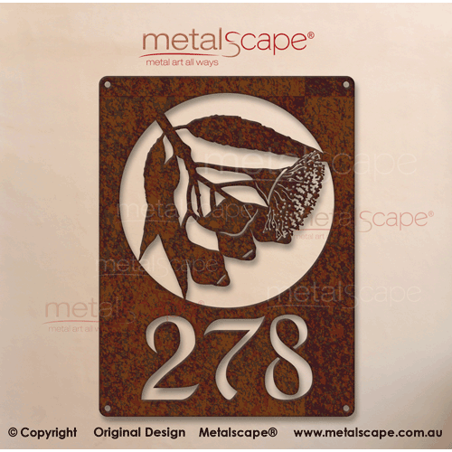 Metalscape - Metal Garden Art - Gardenscape -Customised House Number Flowering Gum