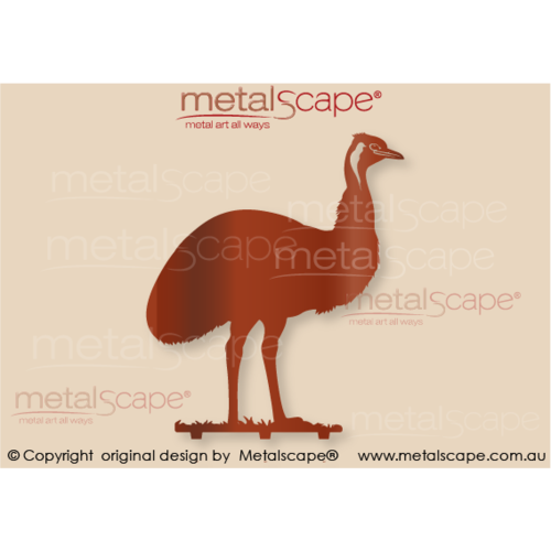 Countryscape - Metalscape - Metal Art - Farm-Emu on spikes - Large Size