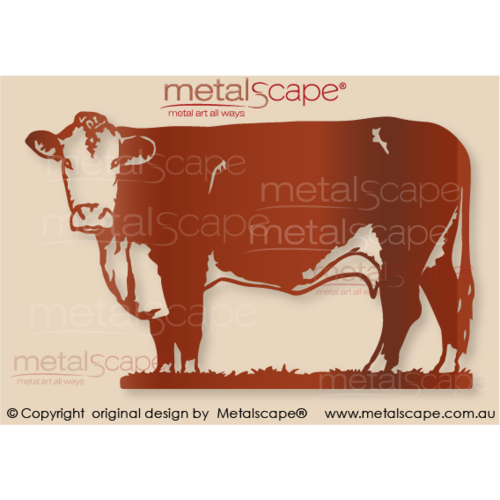 Countryscape - Metalscape - Metal Art - Farm-Hereford Cow - Large Size