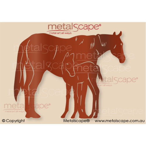 Countryscape - Metalscape - Metal Art - Farm-Life Size Mare & Foal