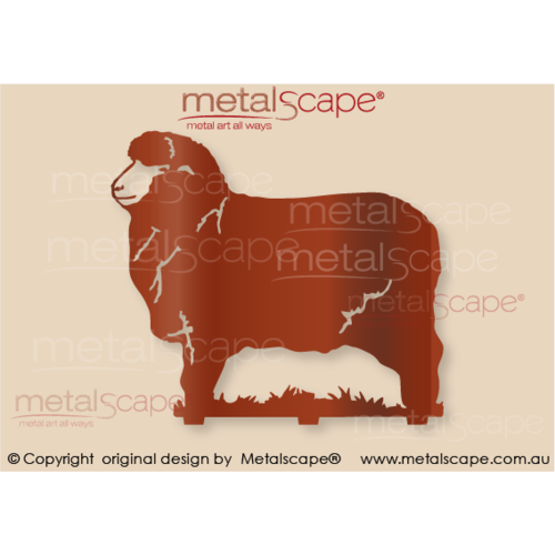 Countryscape - Metalscape - Metal Art - Farm-Merino Ewe A on Grass and spikes - Large Size