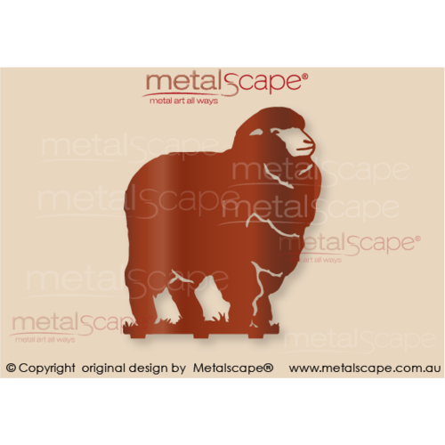 Countryscape - Metalscape - Metal Art - Farm-Merino Ewe B on Grass and spikes -Large Size