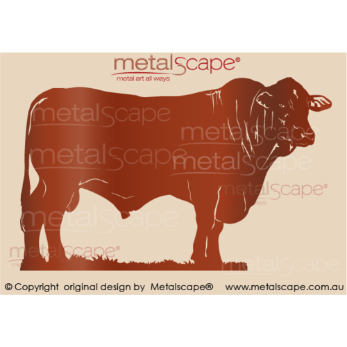 Countryscape - Metalscape - Metal Art - Farm-Santa Gertrudis Bull - Large Size