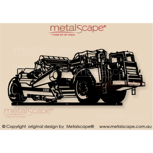 Countryscape - Metalscape - Metal Art - Farm-Caterpillar CAT Scraper 633E Image