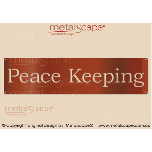 Metalscape - Anzac-"Peace Keeping" - ANZAC Wall Plaque