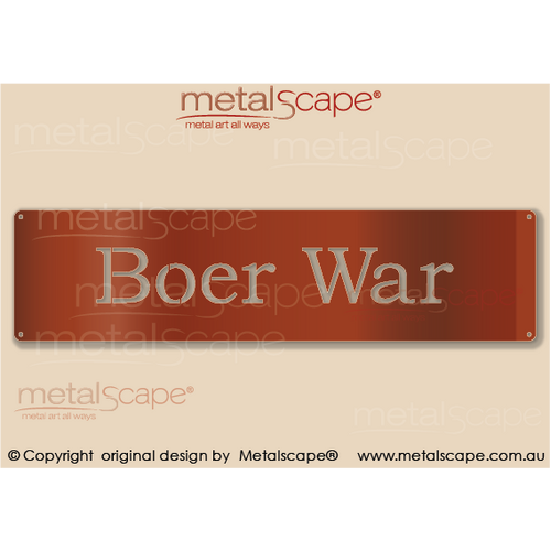 Metalscape - Anzac-"Boer War" - ANZAC Wall Plaque