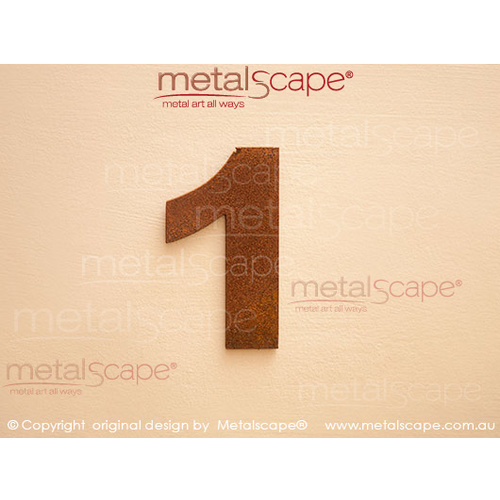 Metalscape - Metal Garden Art - Gardenscape -Solid Corten Number - "3"
