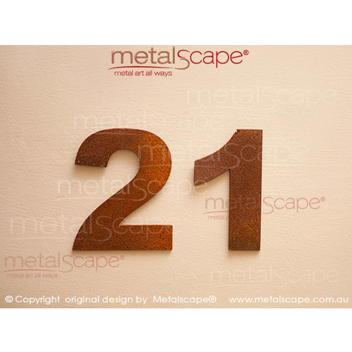 Metalscape - Metal Garden Art - Gardenscape -Solid Corten Number - "2"